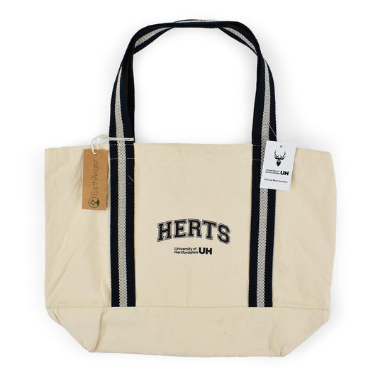 Organic Boat Bag - Natural/Navy
